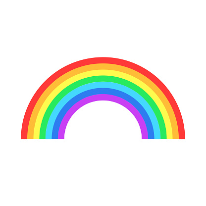 Colorful rainbow or color spectrum flat icon for apps and websites