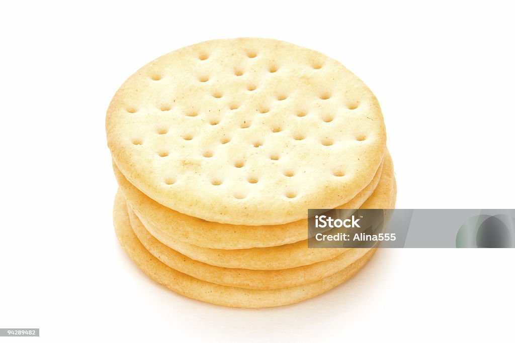 Stack of crackers on white  Appetizer Stock Photo