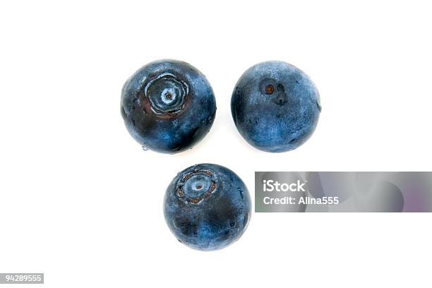 Three Fresh Blueberries On White Stock Photo - Download Image Now - Antioxidant, Berry, Berry Fruit