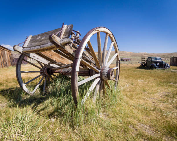 istock Abandoned horse carriage left behind in the prairie 942898048