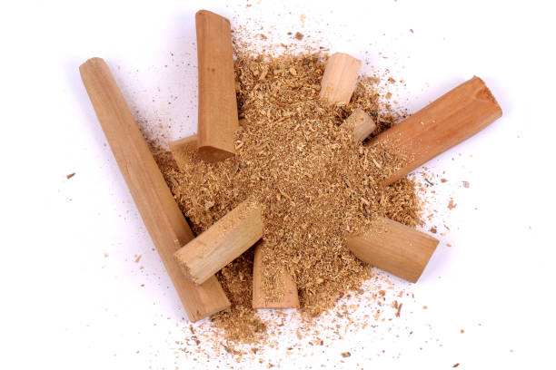 istock Chandan or sandalwood, sandalwood sticks, perfume, selective focus 942900736