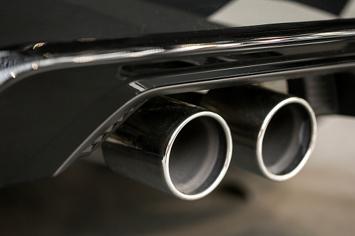 Exhaust tubes on a car.