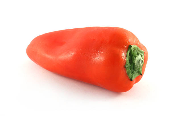 Red sweet pepper isolated stock photo
