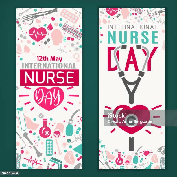 International Nurse Day Banners Stock Illustration - Download Image Now - Nurse, Day, Poster