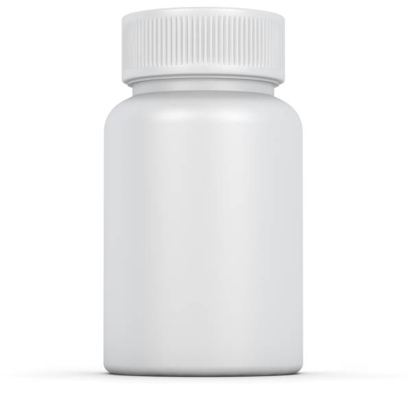 plastikowy pojemnik medyczny - bottle vitamin pill nutritional supplement white zdjęcia i obrazy z banku zdjęć
