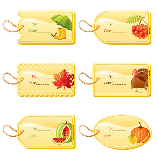 Vector illustration of Thanksgiving day cards set