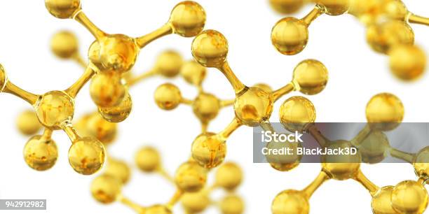 Molecular Structure Stock Photo - Download Image Now - Omega-3, Fish Oil, Gold - Metal