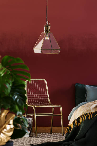 istock Gold and red luxurious bedroom 942917334