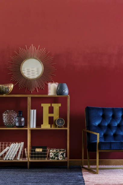 istock Red and blue living room 942917344