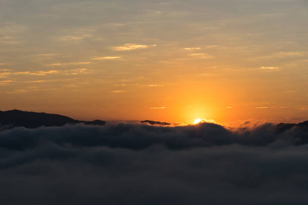 istock Mountain mist, Beautiful winter mountains landscape 942917456