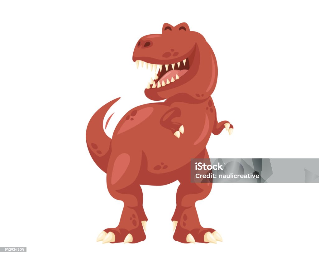 Süße fröhliche Tyrannosaurus Rex Illustration - Lizenzfrei Dinosaurier Vektorgrafik