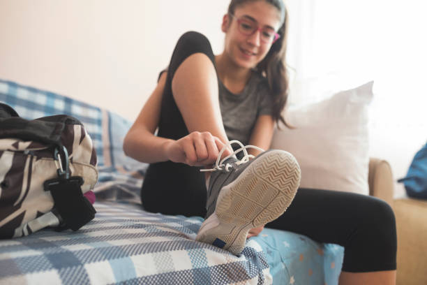 gotowy do joggingu - wcześnie teens zdjęcia i obrazy z banku zdjęć