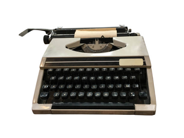 istock Old typewriter with paper sheet space for your text isolated on white background clipping part 942933360