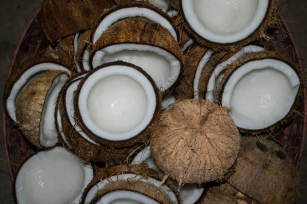 istock Pile of coconuts in the basket 942933376
