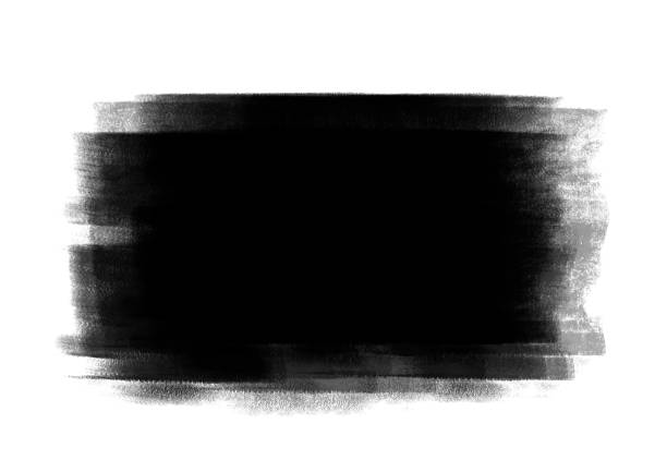 istock Black color graphic patches brush strokes  design effect element for background 942937682