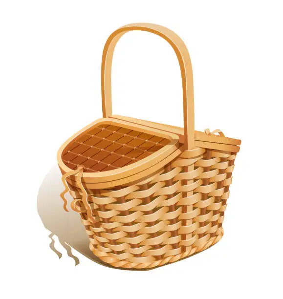 Vector illustration of Basket for picnic