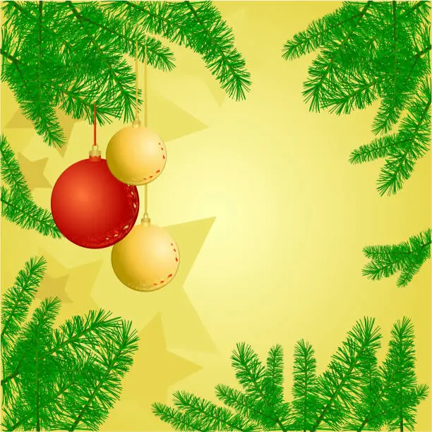 Vector illustration of Christmas background with decorations