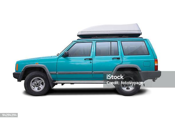 Blue Suv With Clipping Paths Stock Photo - Download Image Now - Car, Cut Out, Side View