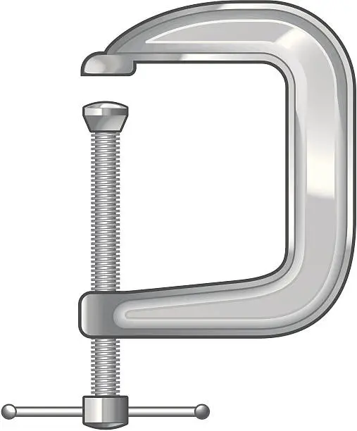 Vector illustration of C-clamp