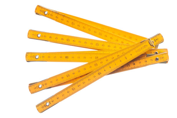 istock Measuring wooden meter isolated on white 942952606