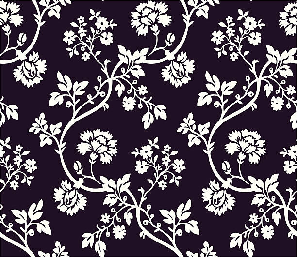 Seamless floral wallpaper vector art illustration