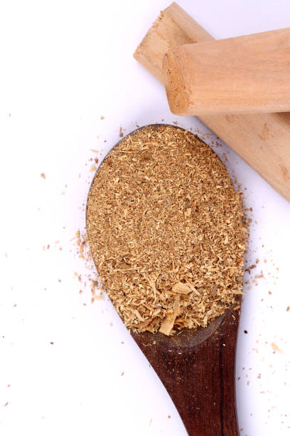 istock Chandan or sandalwood, sandalwood sticks, perfume, selective focus 942954848