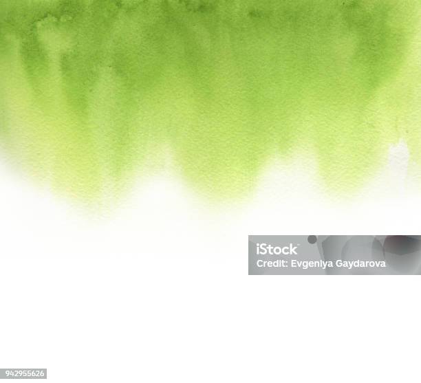 Acquerello Astratto Gradiente Verde - Fotografie stock e altre immagini di Colore verde - Colore verde, Dipinto ad acquerelli, Sfondi