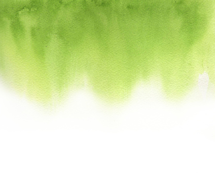 Abstract green watercolor on white background. The color splashing in the paper. It is a hand drawn. watercolor print for clothes. Watercolor designer element. herbaceous background for decor.