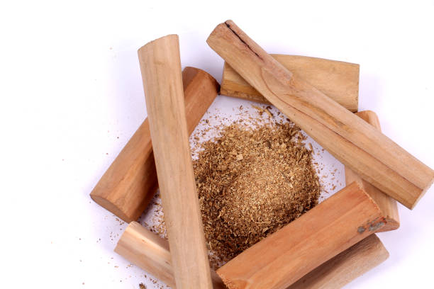istock Chandan or sandalwood, sandalwood sticks, perfume, selective focus 942955780