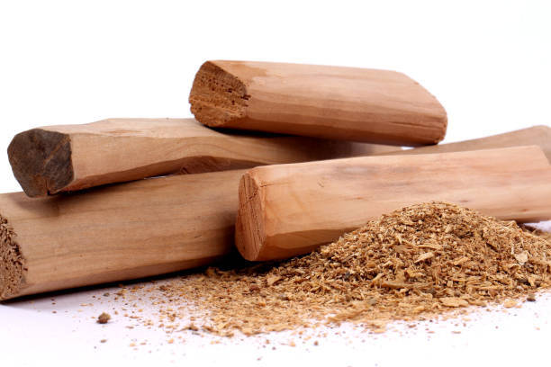 istock Chandan or sandalwood, sandalwood sticks, perfume, selective focus 942958412