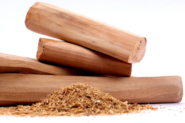 istock Chandan or sandalwood, sandalwood sticks, perfume, selective focus 942959004