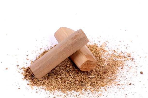 istock Chandan or sandalwood, sandalwood sticks, perfume, selective focus 942959176