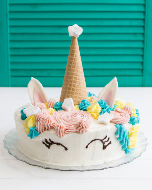istock Idea unicorn cake childrens birthday emerald green shutter 942959386
