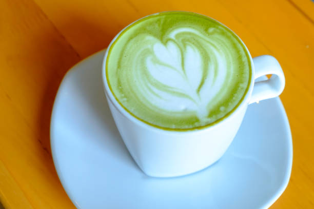 istock matcha green tea latte is served in a cup of white 942966290