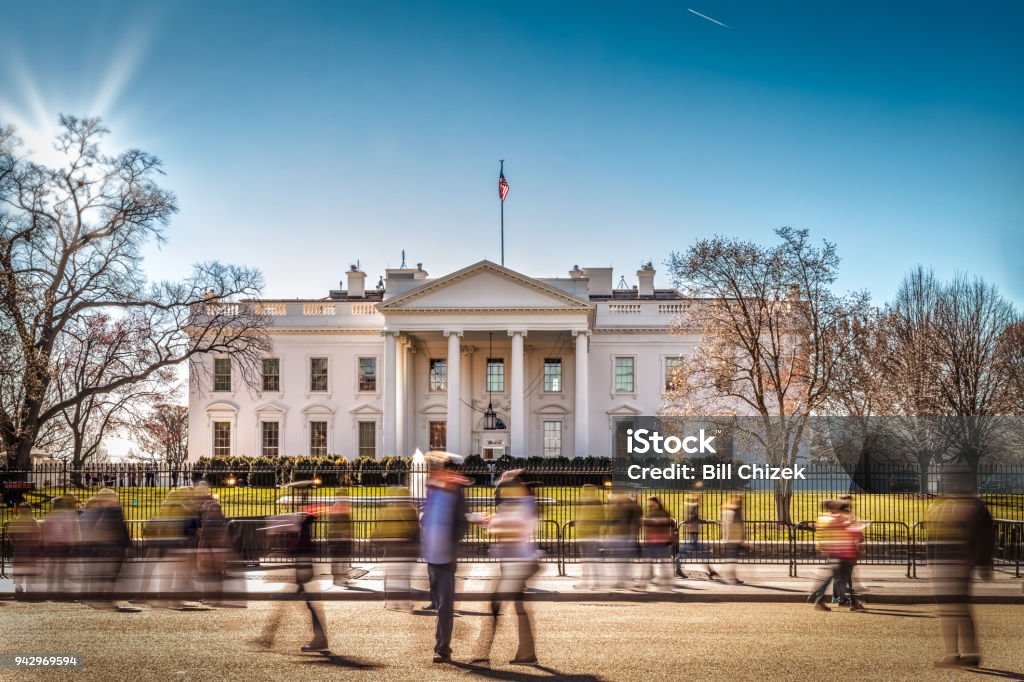 Visitantes de PA 1600 - Foto de stock de Washington DC libre de derechos