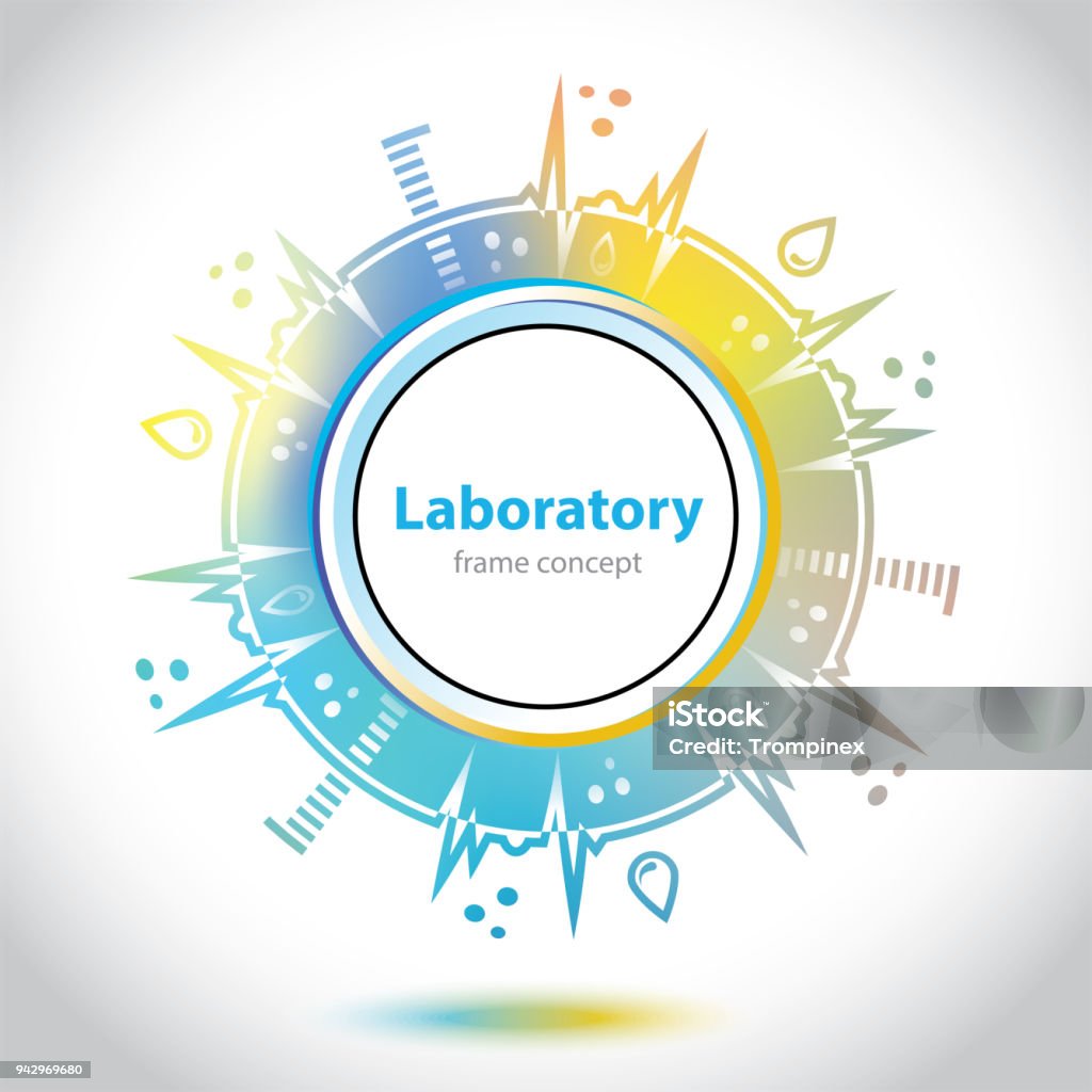 Abstract Medical Laboratory Emblem Circle Element Stock Illustration ...