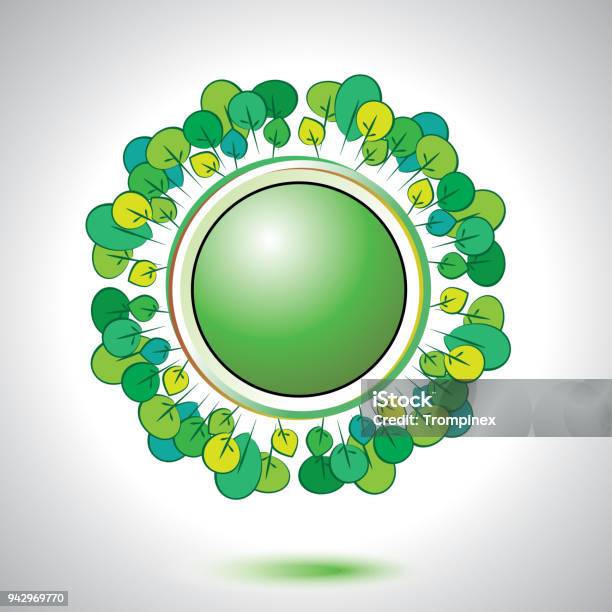 Abstract Natural Circle Element Stock Illustration - Download Image Now - Abstract, Art, Border - Frame