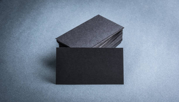 istock Black paper business card template 942974612