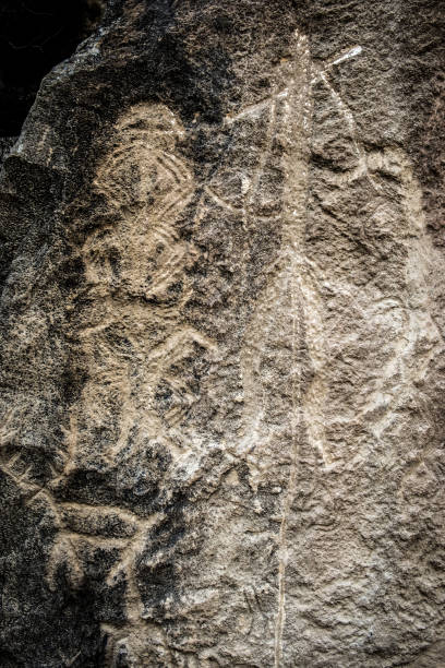 istock Prehistoric rock carving petroglyphs in Gobustan 942974744