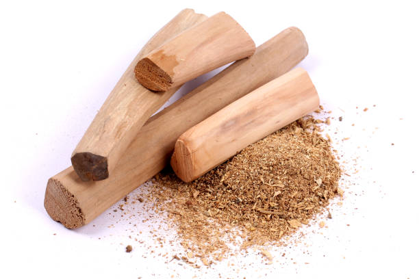 istock Chandan or sandalwood, sandalwood sticks, perfume, selective focus 942978872