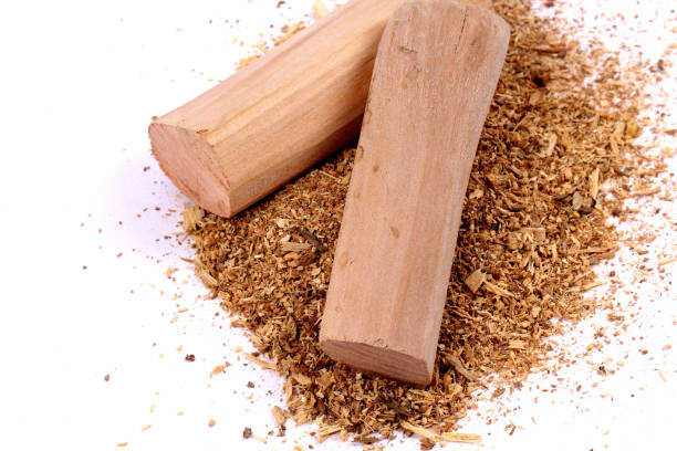 istock Chandan or sandalwood, sandalwood sticks, perfume, selective focus 942979700