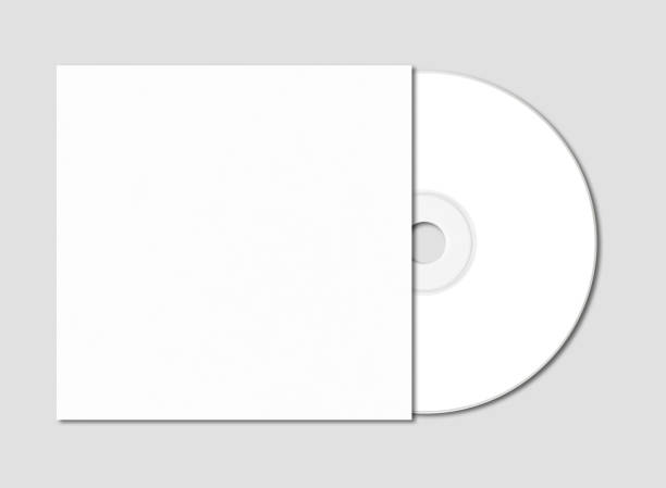 branco cd - modelo de maquete de dvd isolada em cinza - cd - fotografias e filmes do acervo