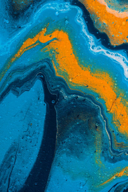 istock abstract background with blue oil paint 943001638