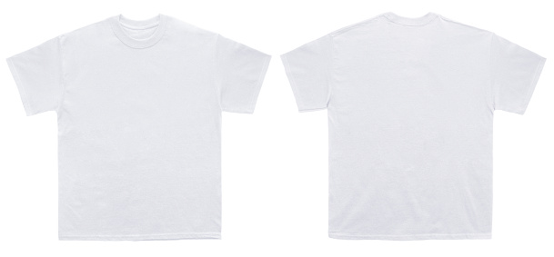 Blank T Shirt Color White Template Front And Back View Stock Photo ...