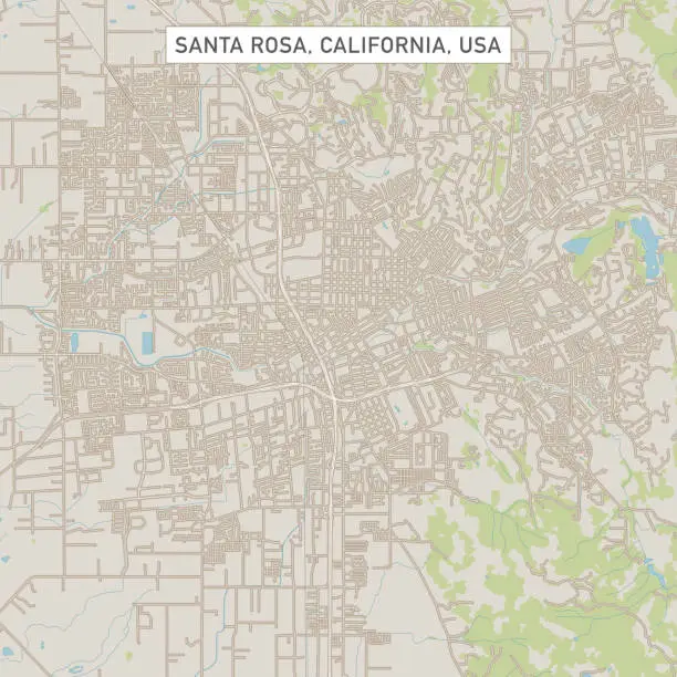 Vector illustration of Santa Rosa California US City Street Map