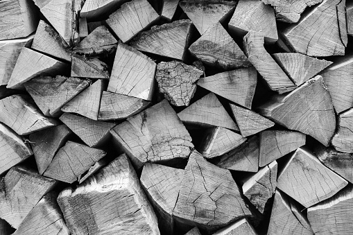 Background of black and white logs