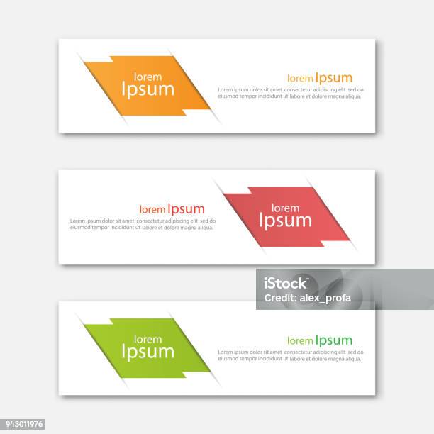 Set Of Abstract Design Banner Template Stock Illustration - Download Image Now - Web Banner, Banner - Sign, Fashion