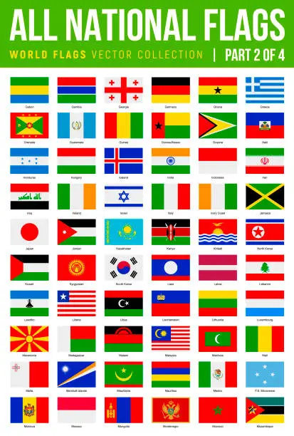 Vector illustration of All World Flags. Vector Flat Icons. Part 2 of 4