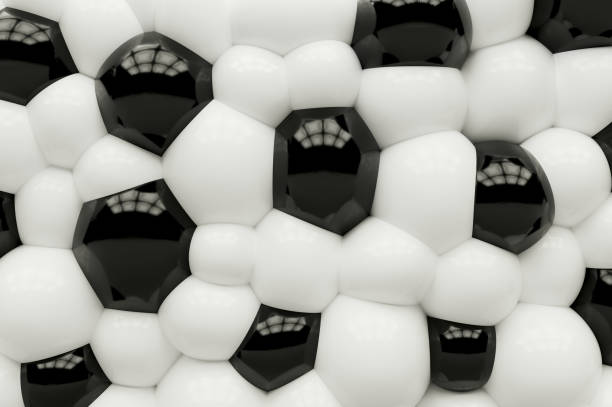 istock Abstract background of rubber Black and white balls. 3D rendering. 943026158
