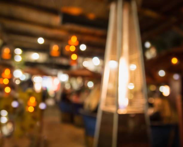 istock Defocused Restaurant blur with heater and lights 943026334